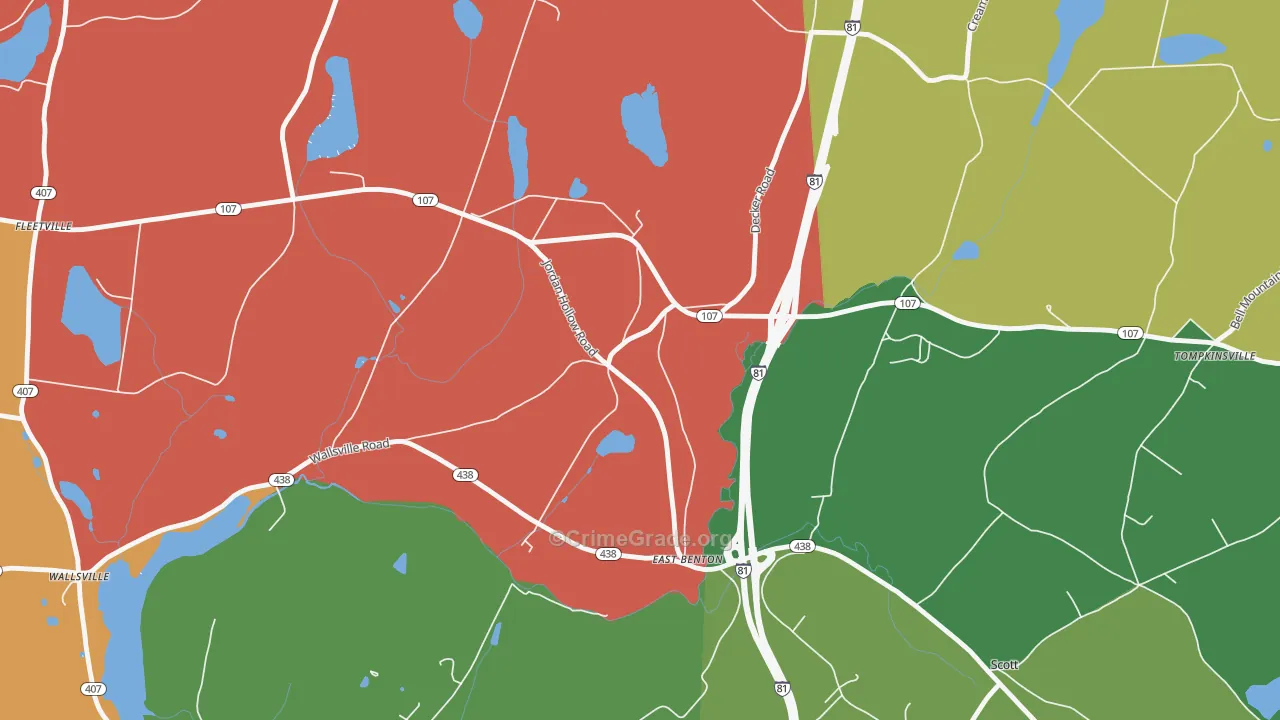 East Benton, PA Map of Theft Rates