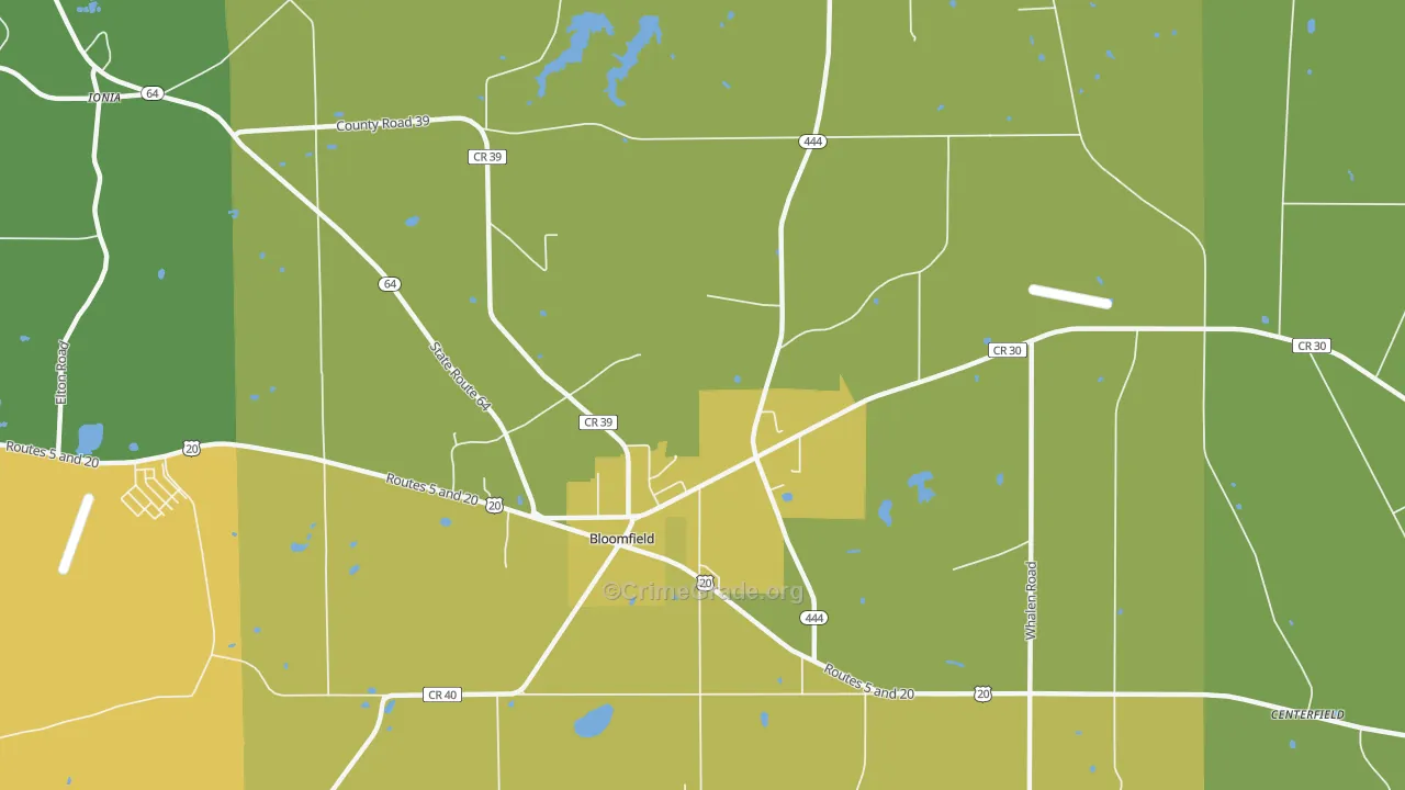 East Bloomfield, NY Map of Theft Rates