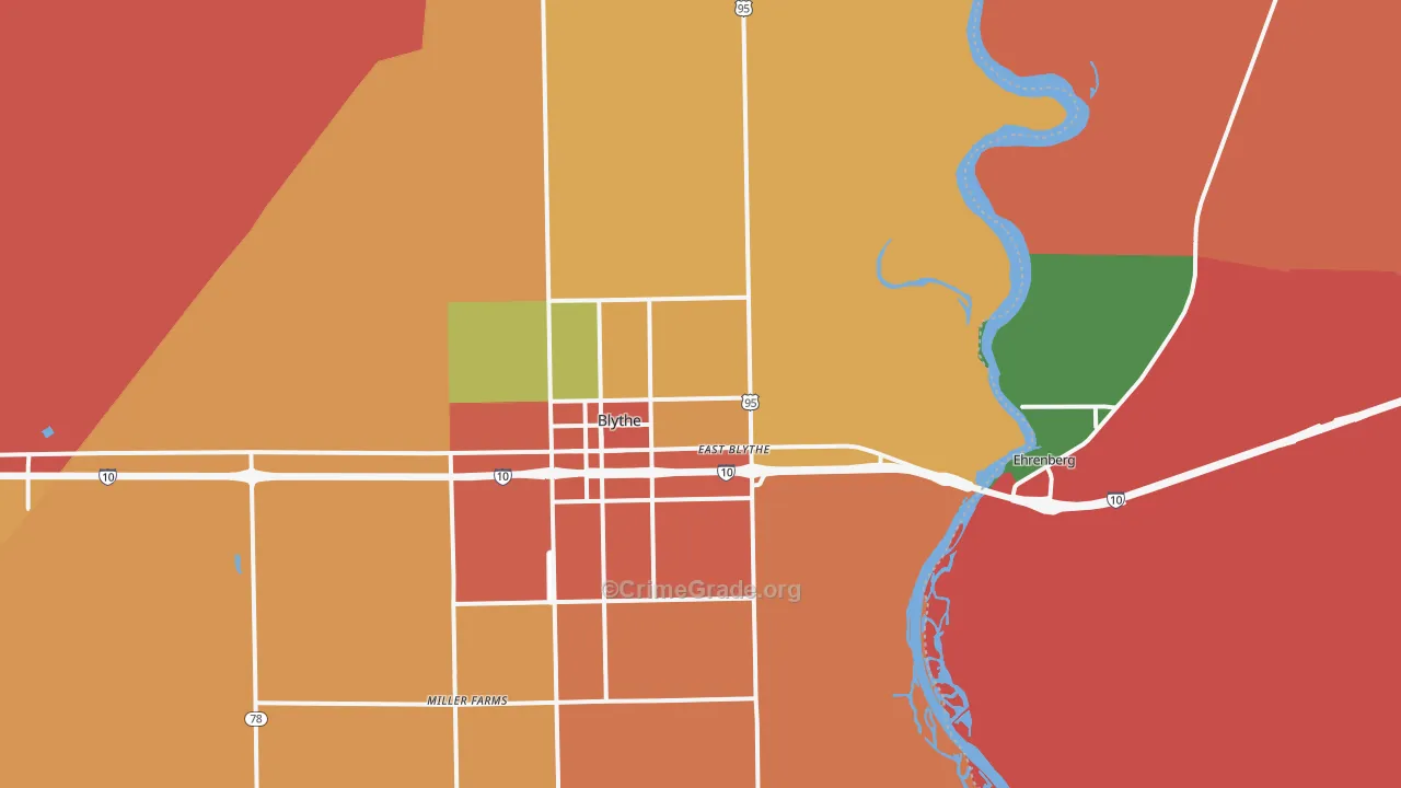 East Blythe, CA Map of Theft Rates