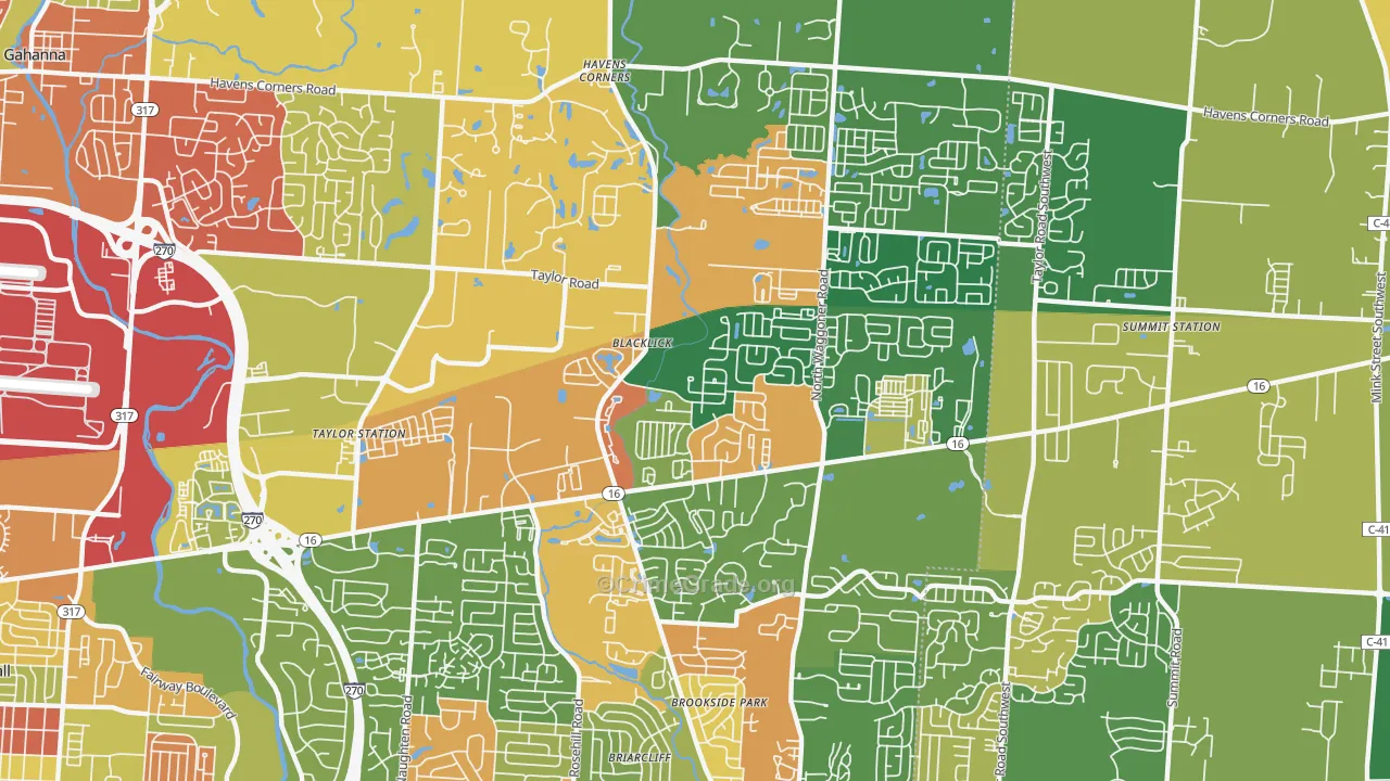 East Broad, Black Lick, OH Map of Theft Rates