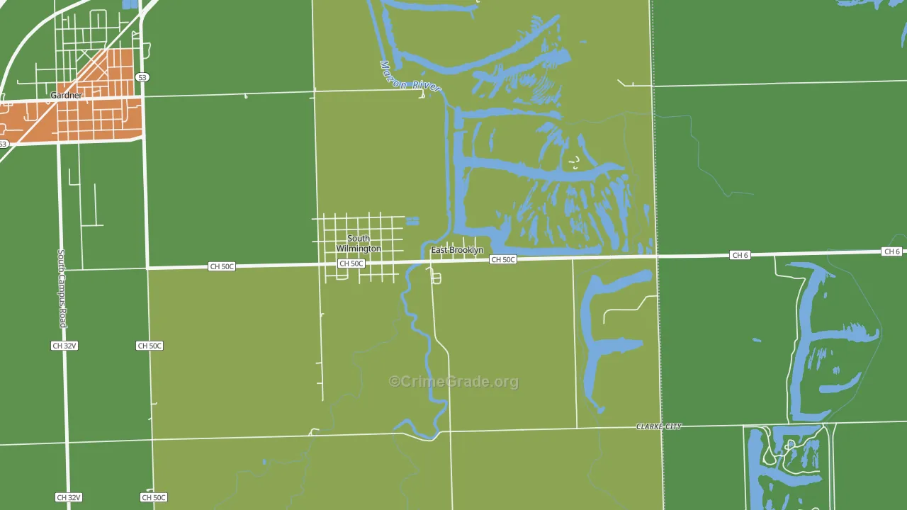 East Brooklyn, IL Map of Theft Rates