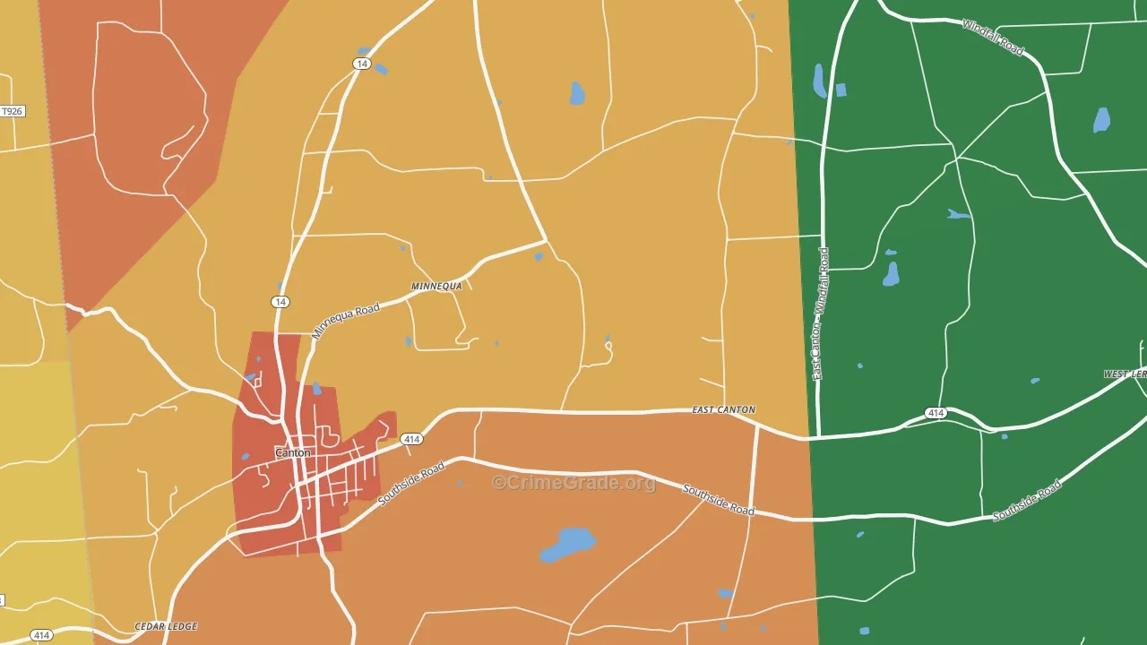 East Canton, PA Map of Theft Rates