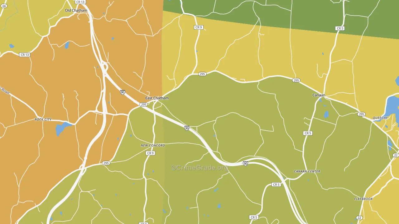 East Chatham, NY Map of Theft Rates