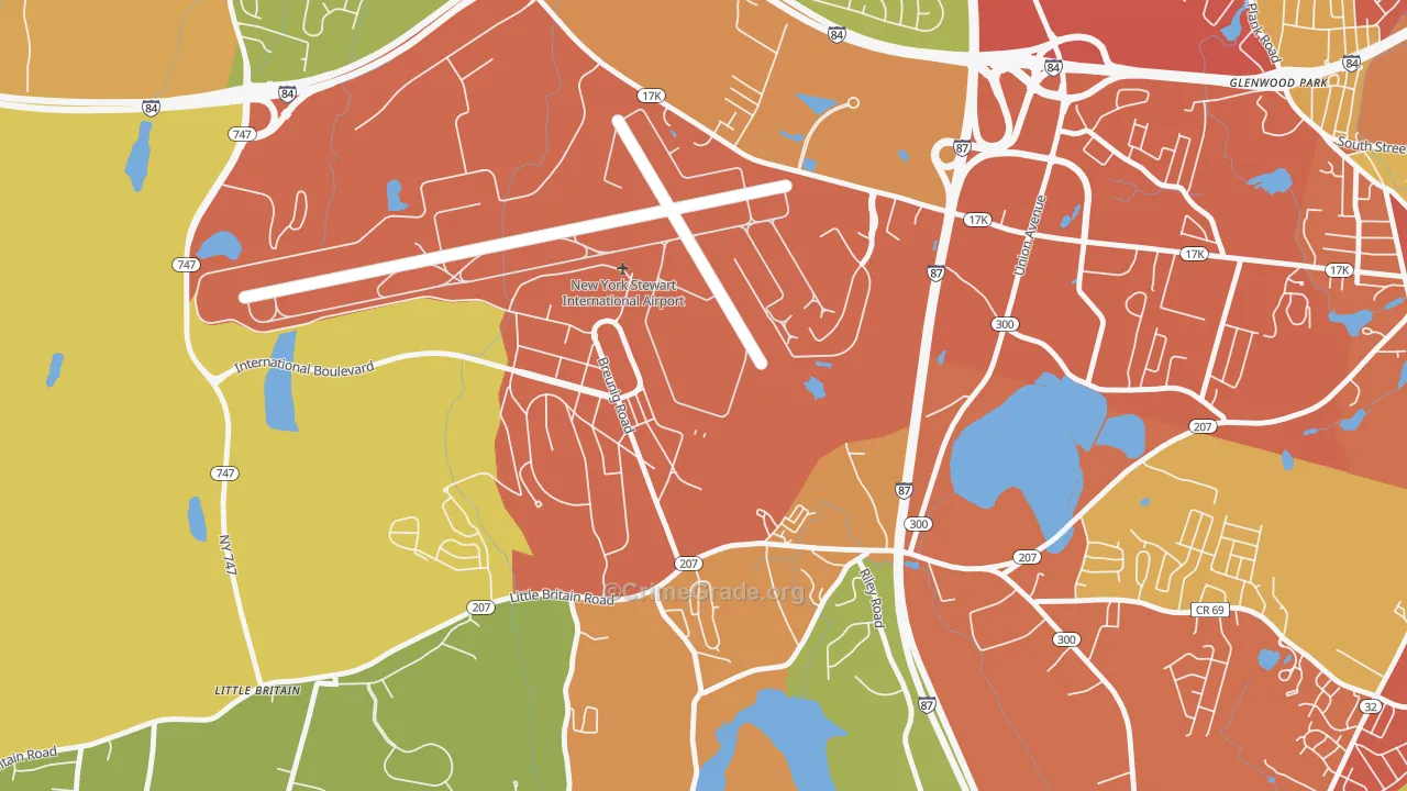 East Coldenham, NY Map of Theft Rates