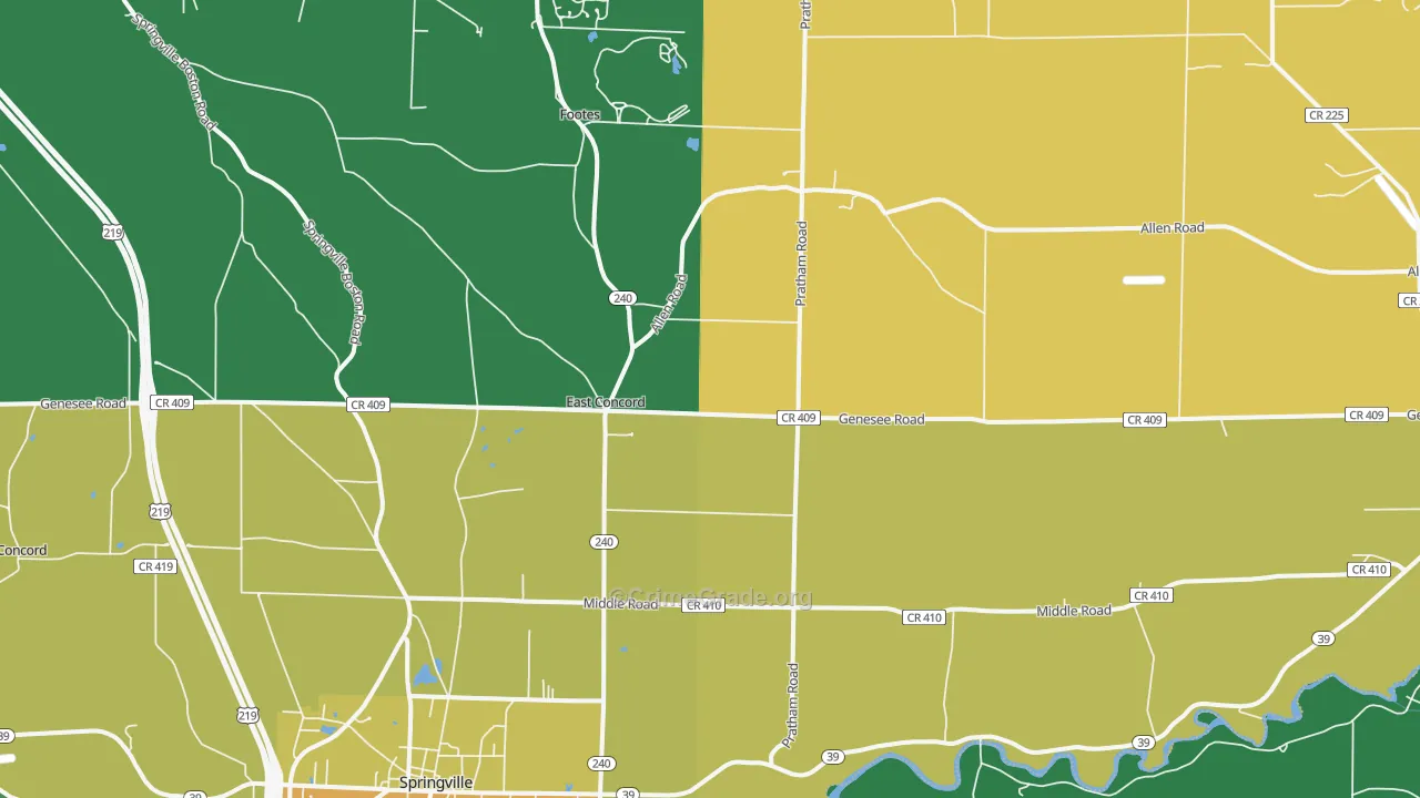 East Concord, NY Map of Theft Rates