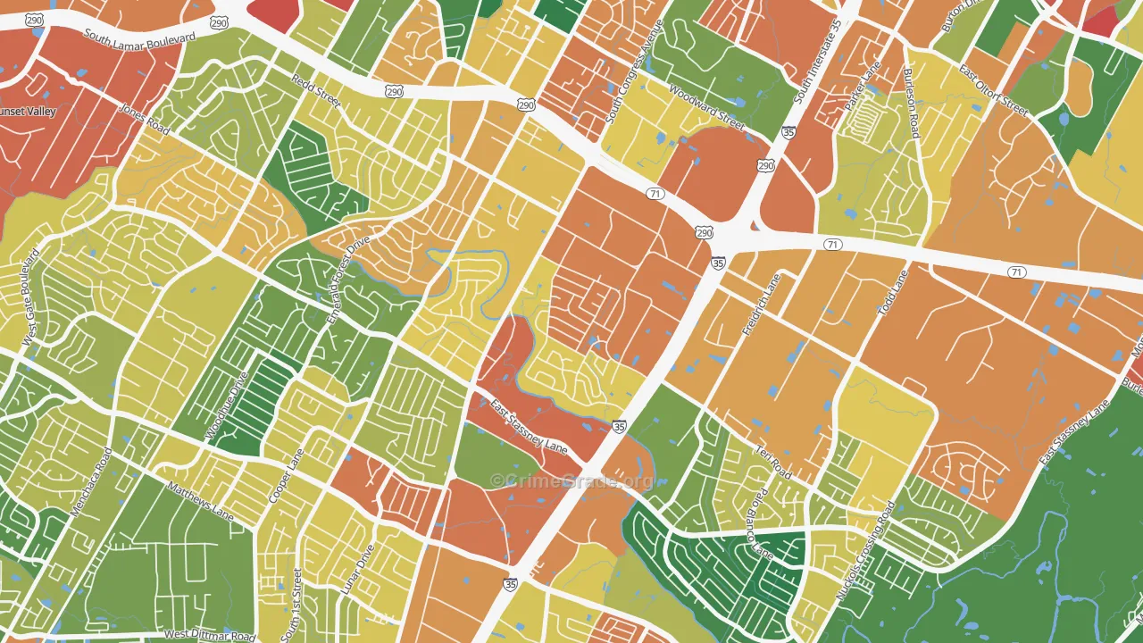 East Congress, Austin, TX Map of Theft Rates