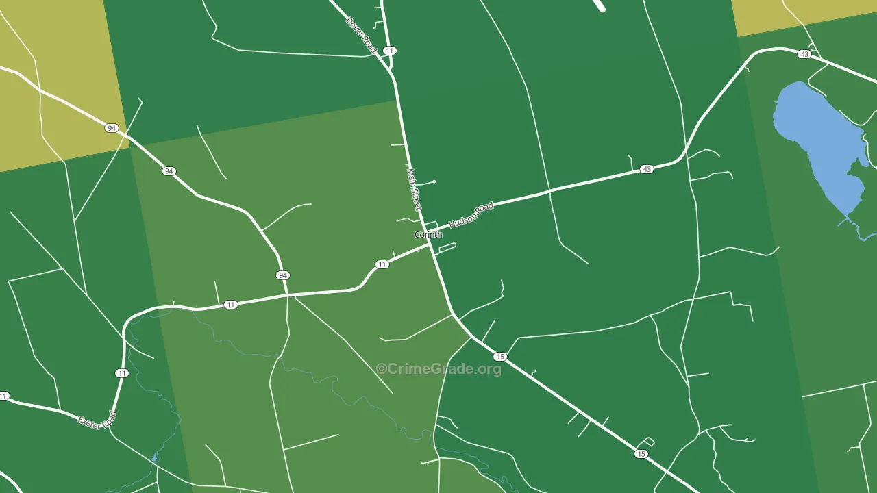 East Corinth, ME Map of Theft Rates