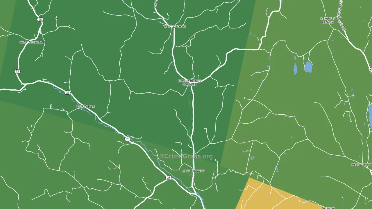 East Corinth, VT Map of Theft Rates
