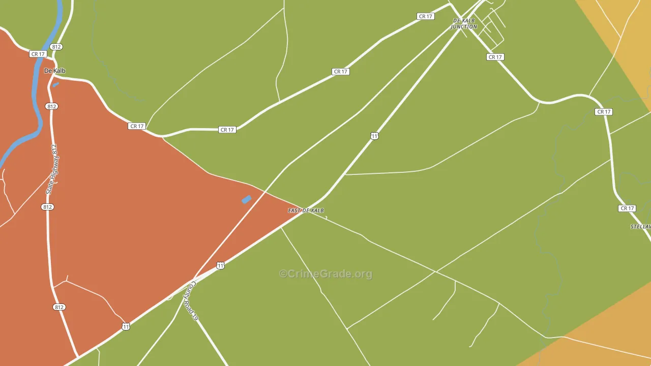 East De Kalb, NY Map of Theft Rates