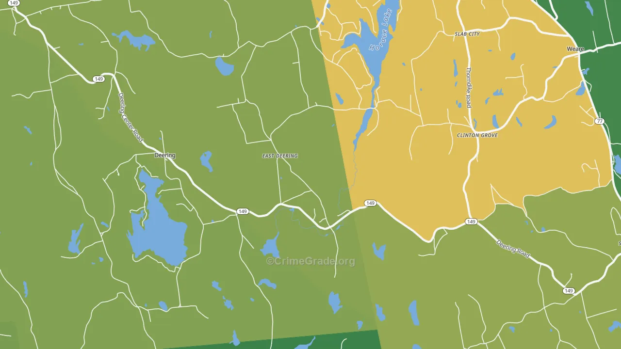 East Deering, NH Map of Theft Rates