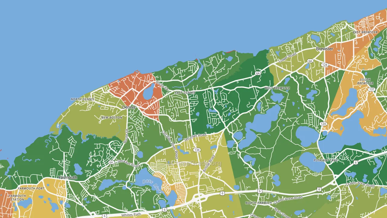East Dennis, MA Map of Theft Rates