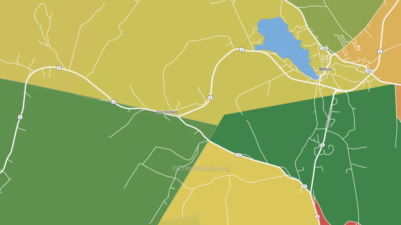 East Dixfield, ME Map of Theft Rates