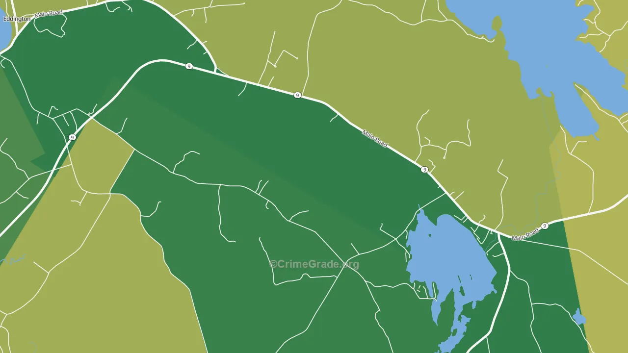 East Eddington, ME Map of Theft Rates