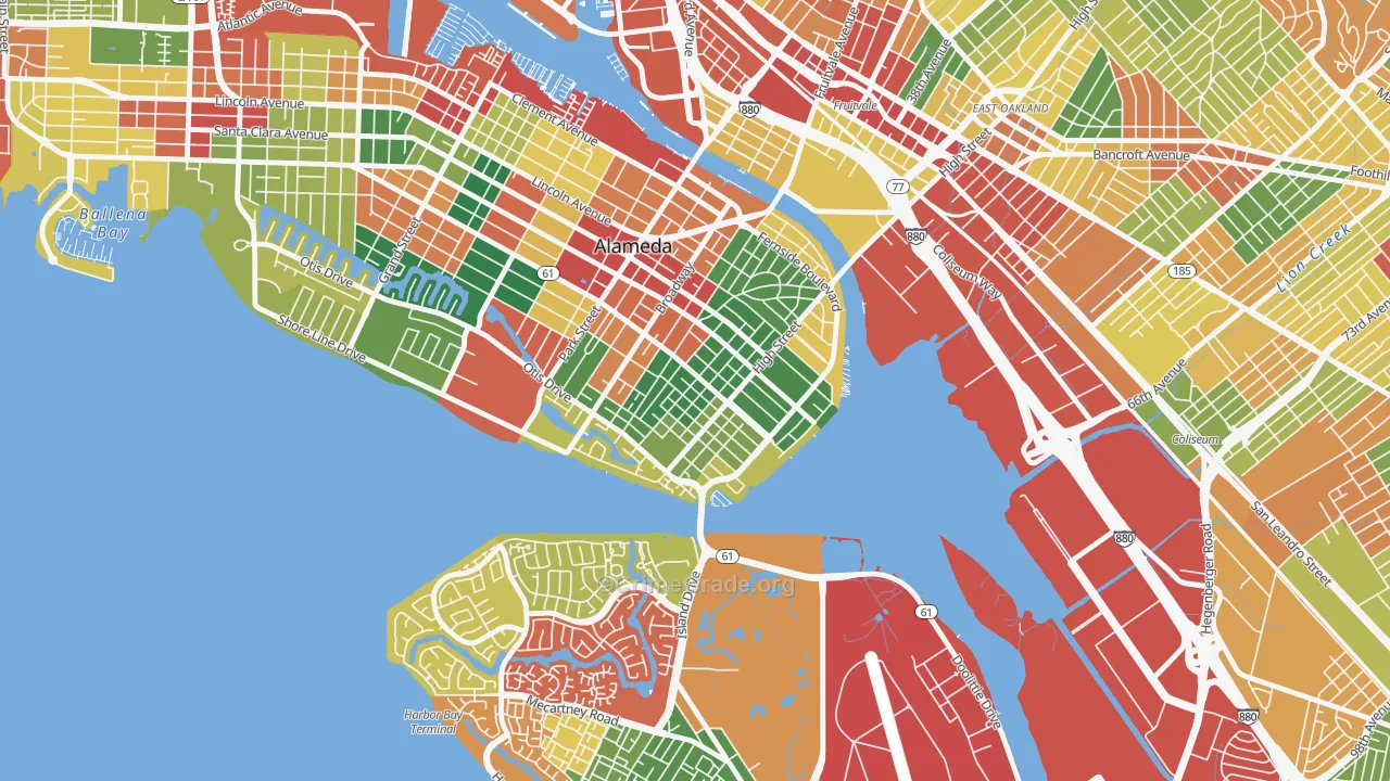 East End, Alameda, CA Map of Theft Rates