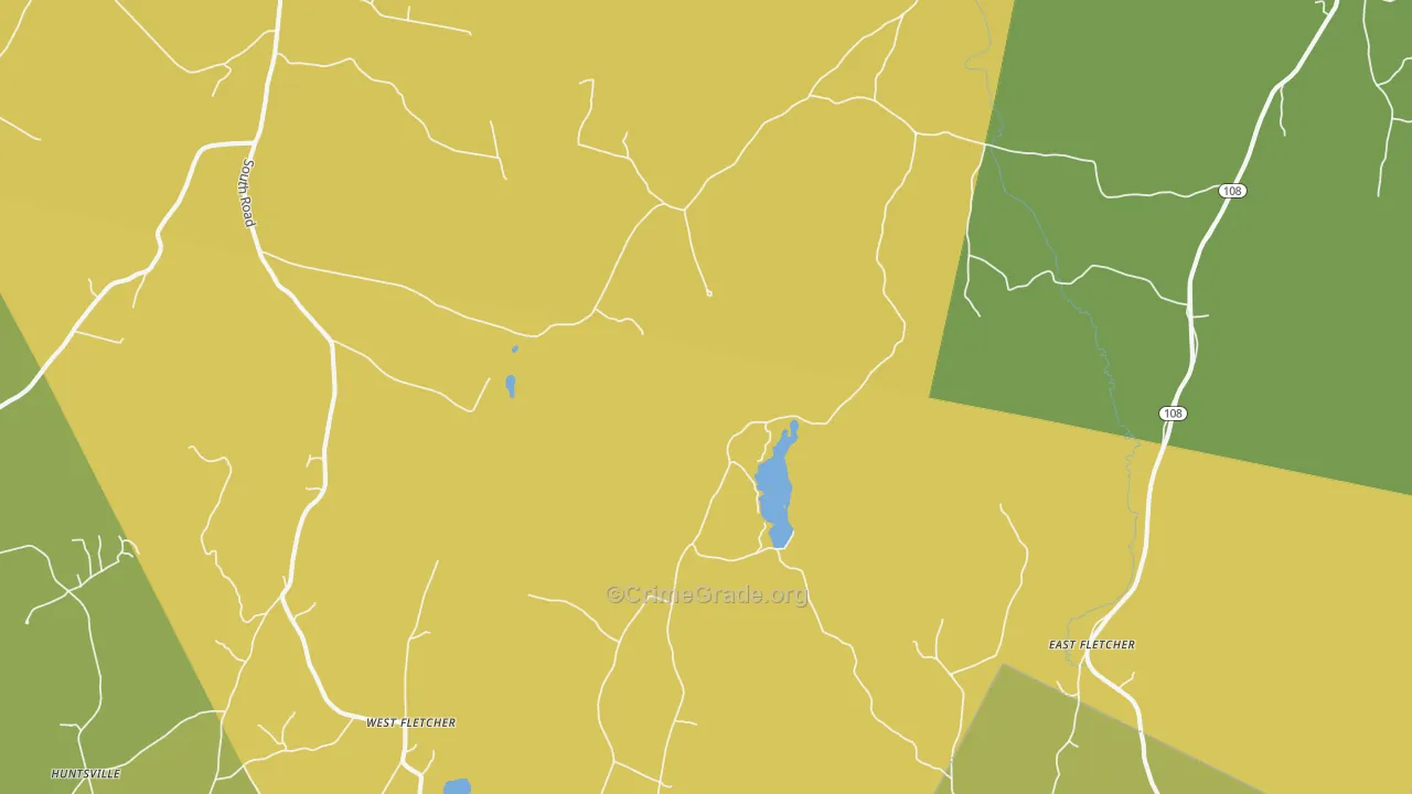 East Fairfield, VT Map of Theft Rates