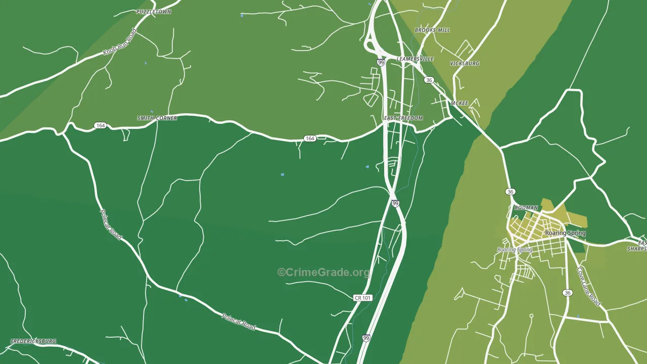 East Freedom, PA Map of Theft Rates