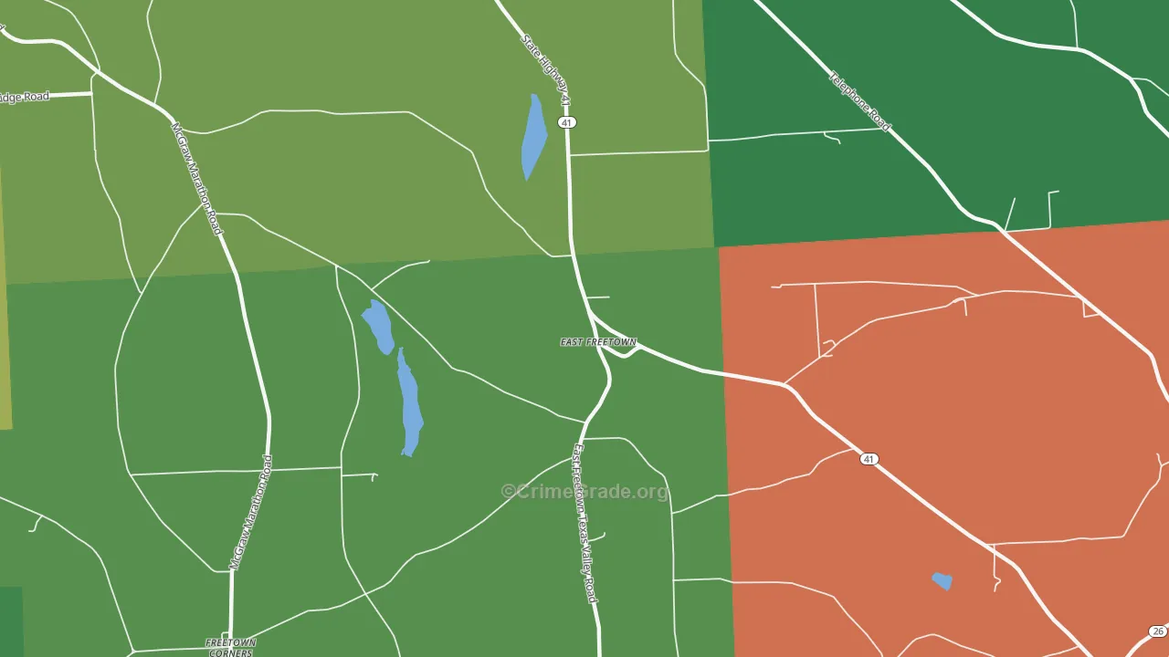 East Freetown, NY Map of Theft Rates