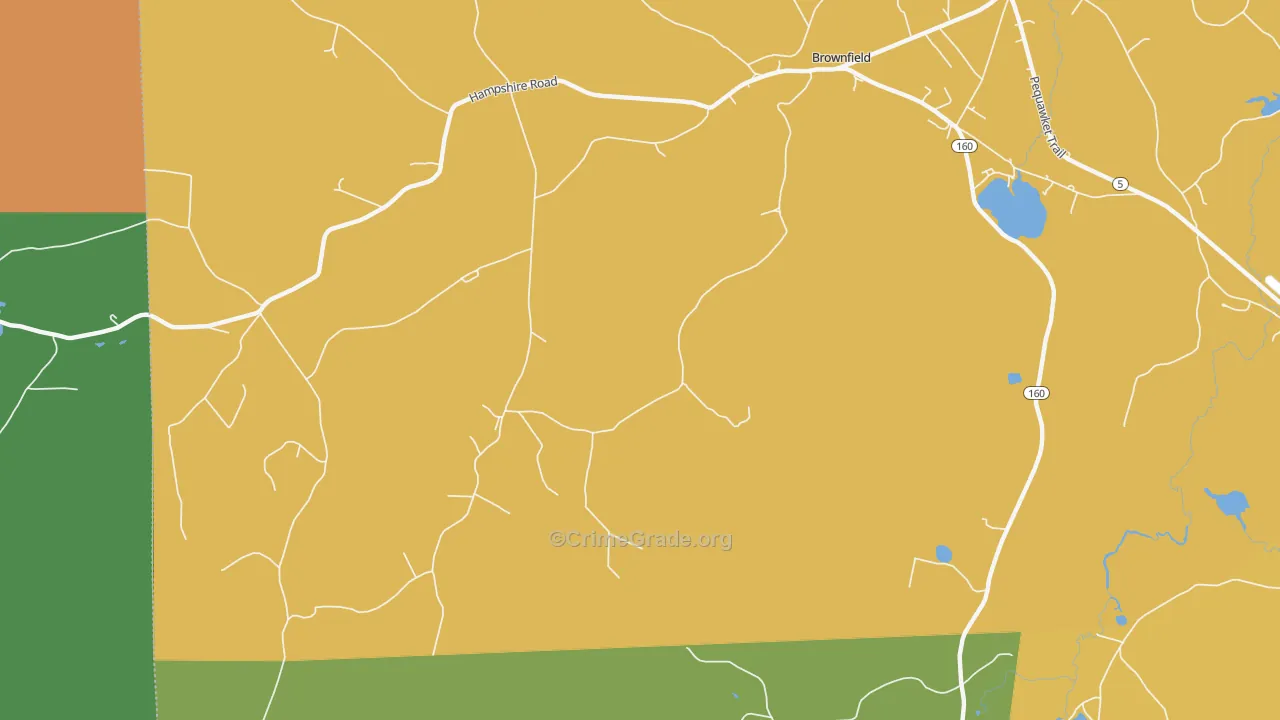 East Fryeburg, ME Map of Theft Rates