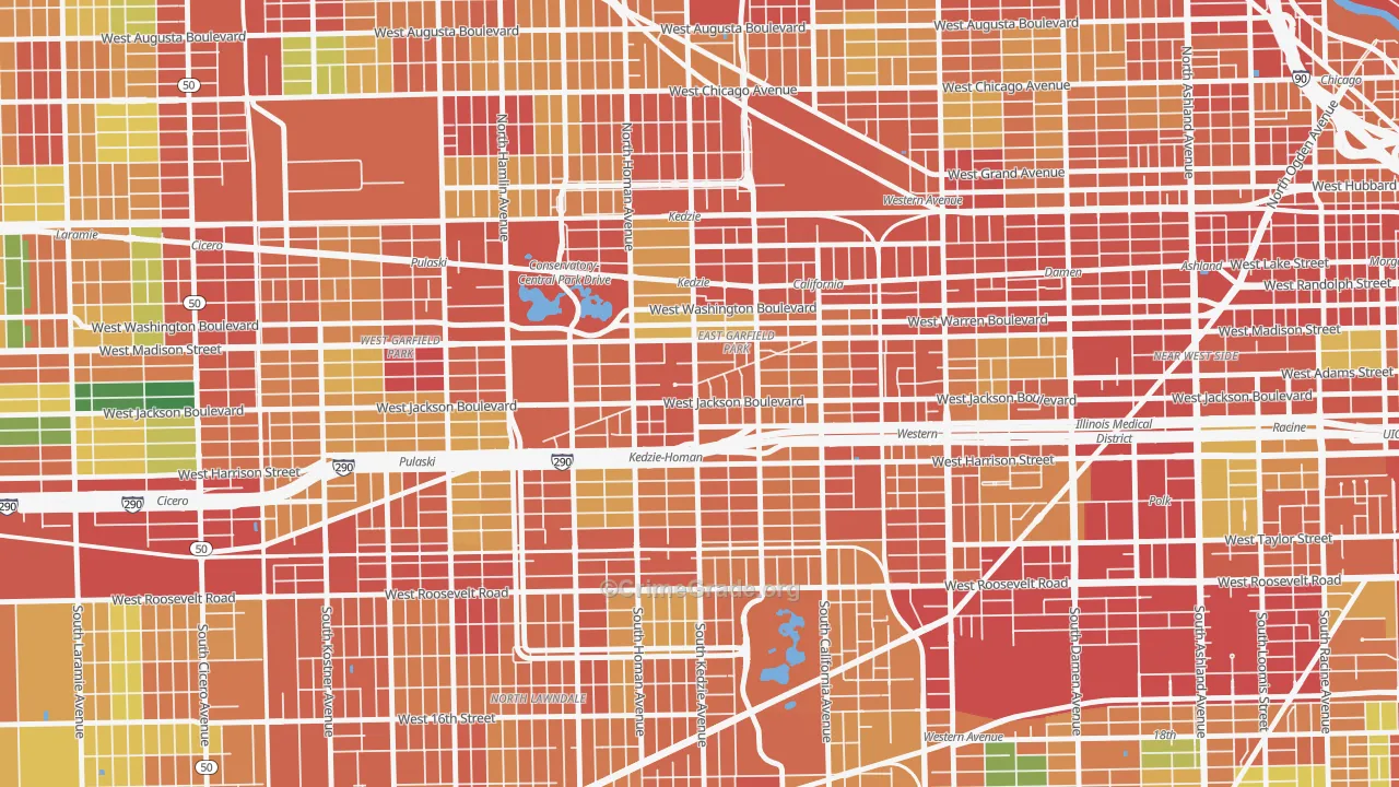 East Garfield Park, Chicago, IL Map of Theft Rates