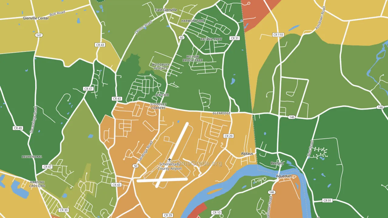 East Glenville, NY Map of Theft Rates