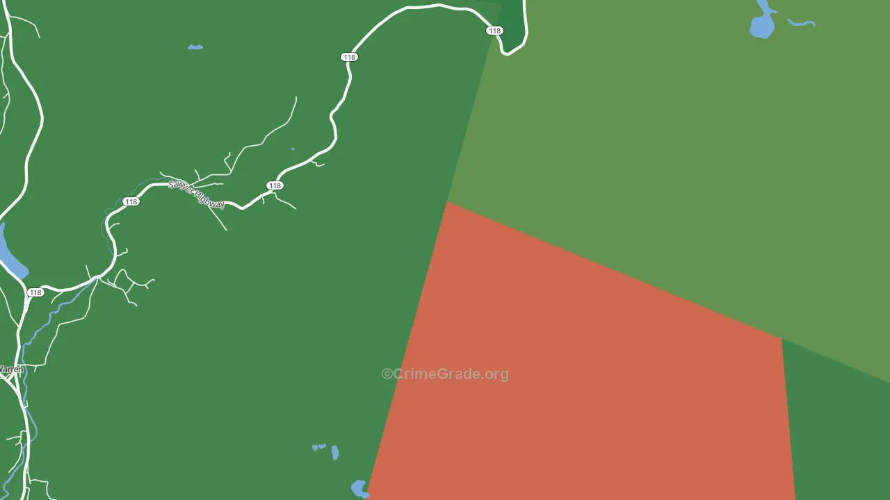 East Hebron, NH Map of Theft Rates