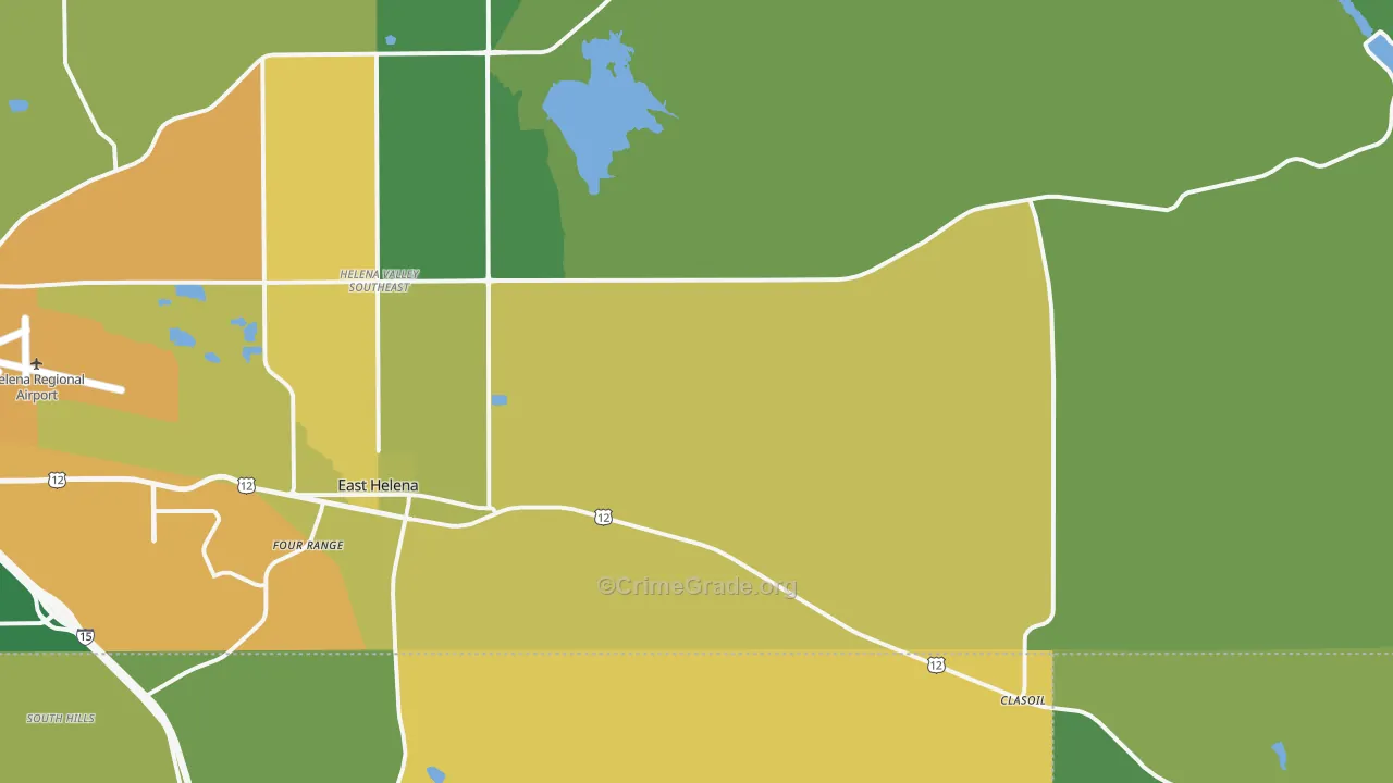 East Helena, MT Map of Theft Rates