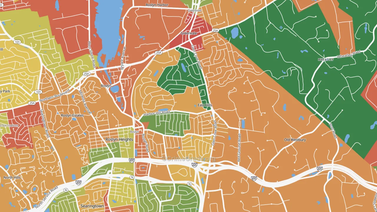 East Hills, NY Map of Theft Rates