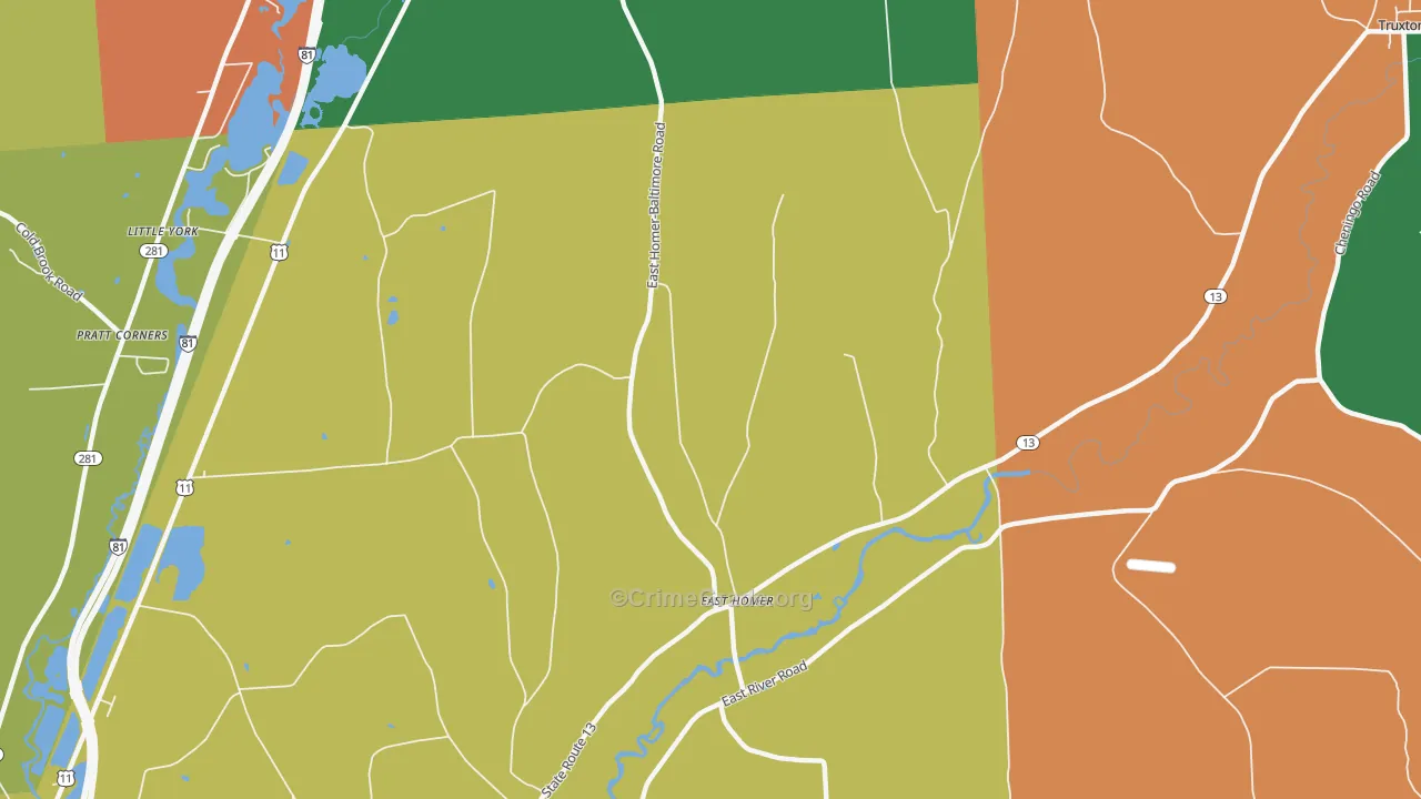 East Homer, NY Map of Theft Rates