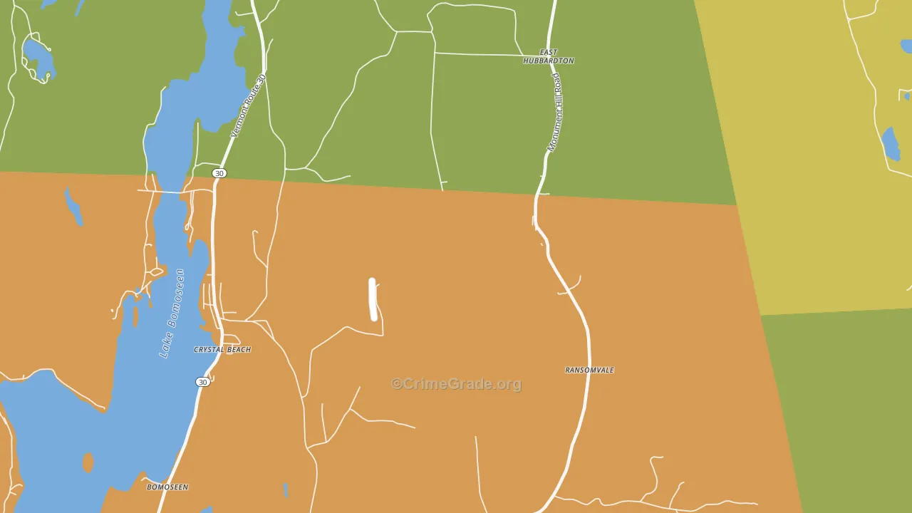 East Hubbardton, VT Map of Theft Rates