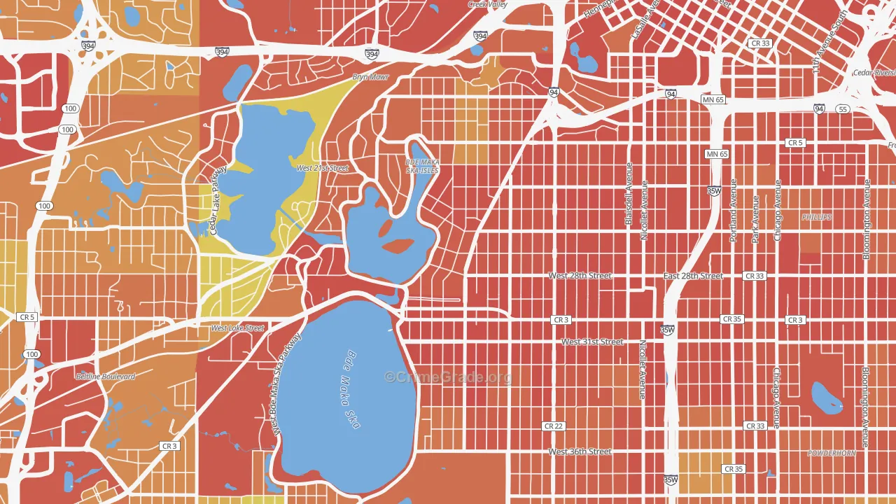 East Isles, Minneapolis, MN Map of Theft Rates