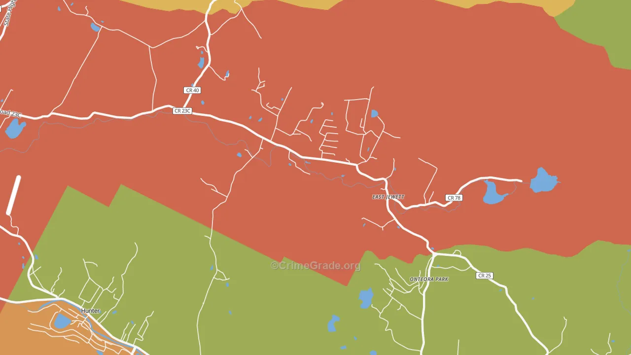 East Jewett, NY Map of Theft Rates