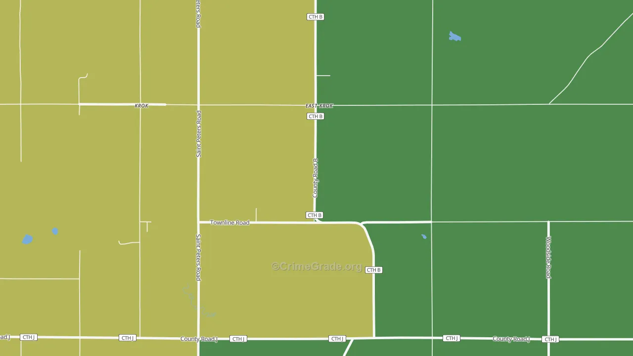 East Krok, WI Map of Theft Rates