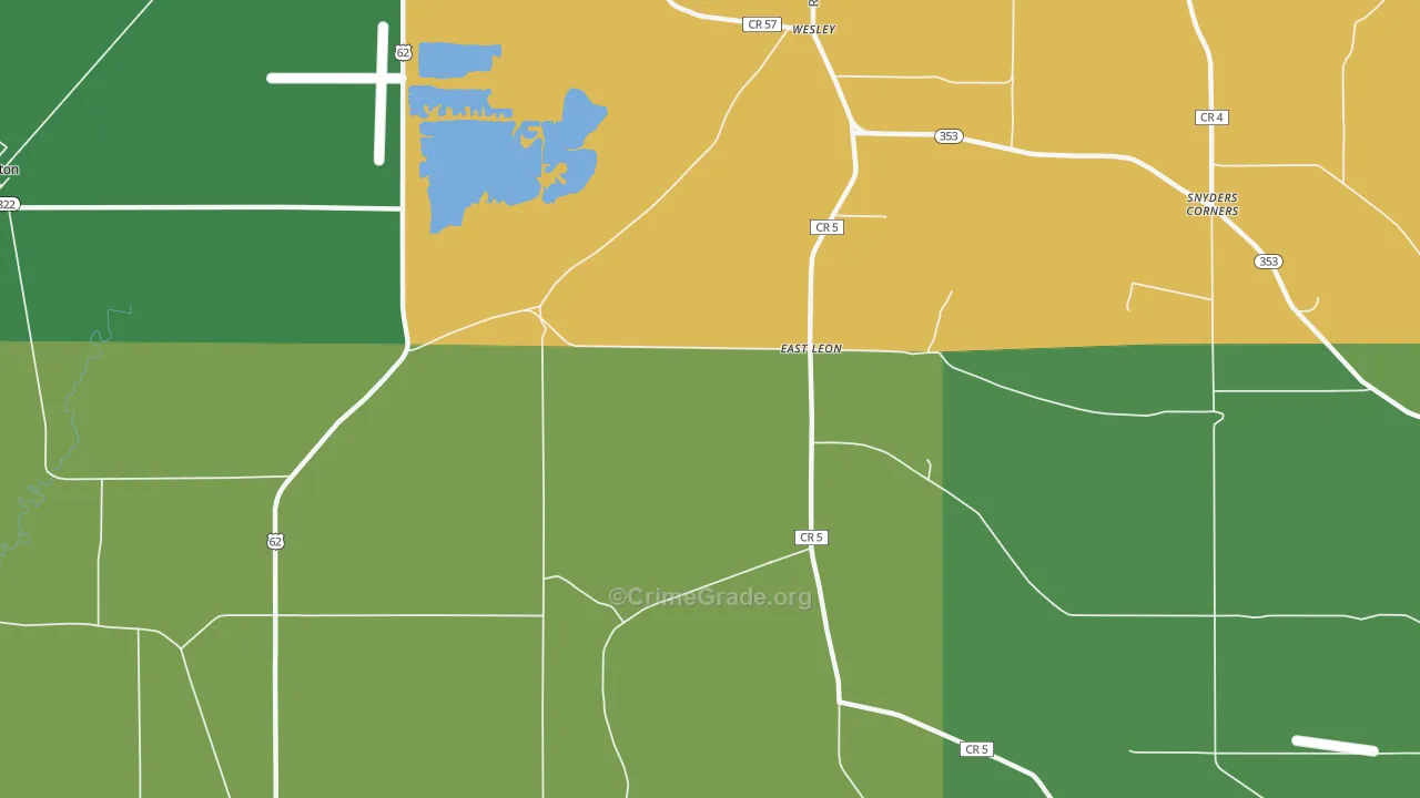 East Leon, NY Map of Theft Rates