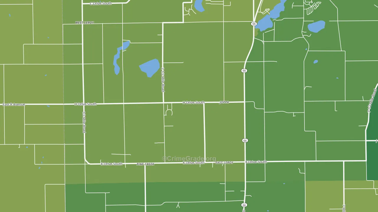 East Leroy, MI Map of Theft Rates