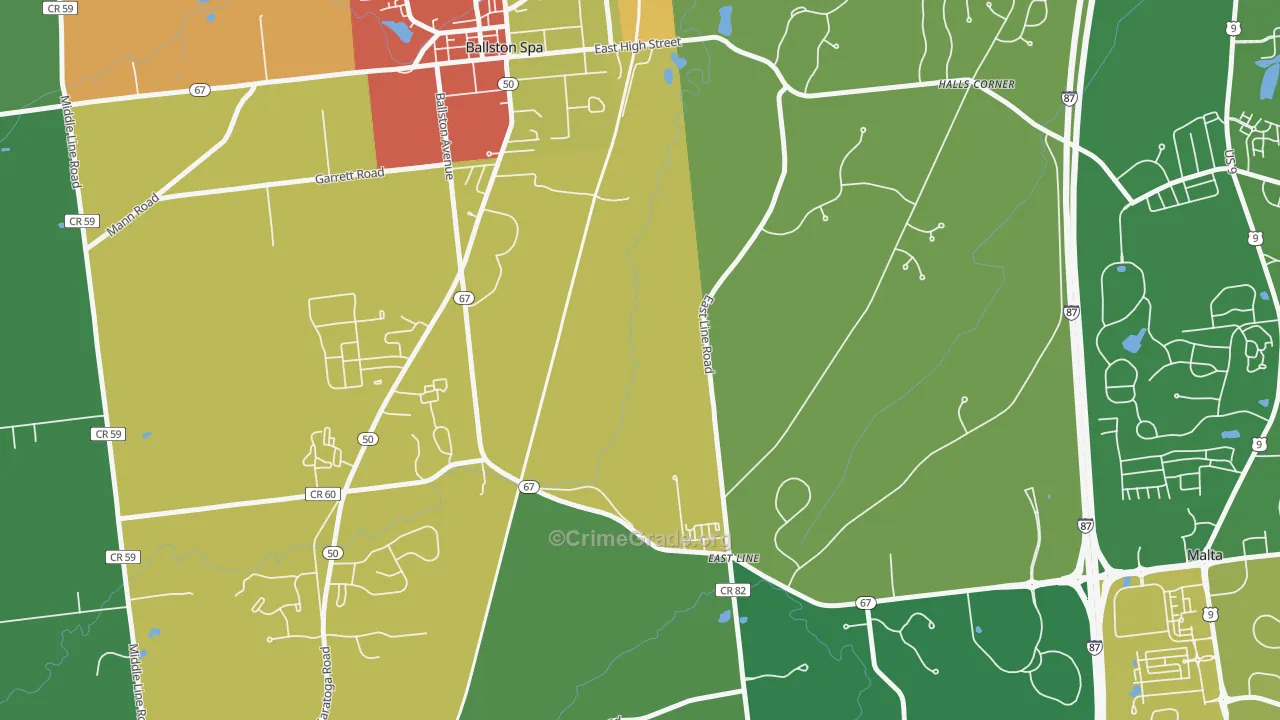 East Line, NY Map of Theft Rates
