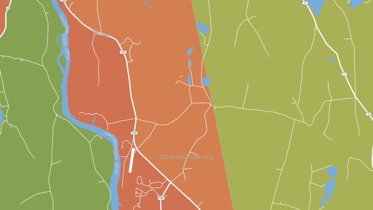 East Livermore, ME Map of Theft Rates