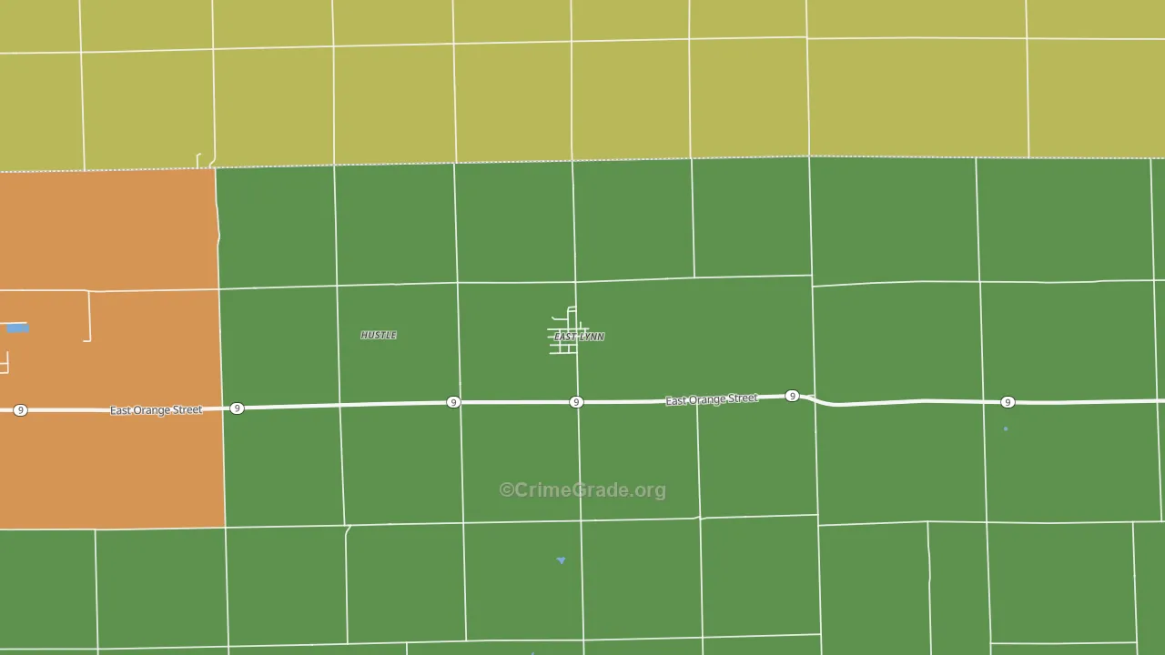East Lynn, IL Map of Theft Rates
