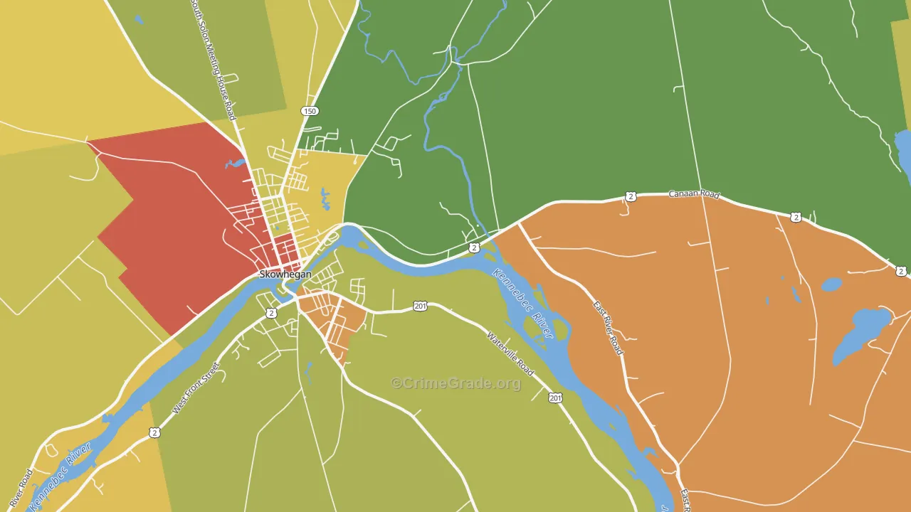 East Madison, ME Map of Theft Rates
