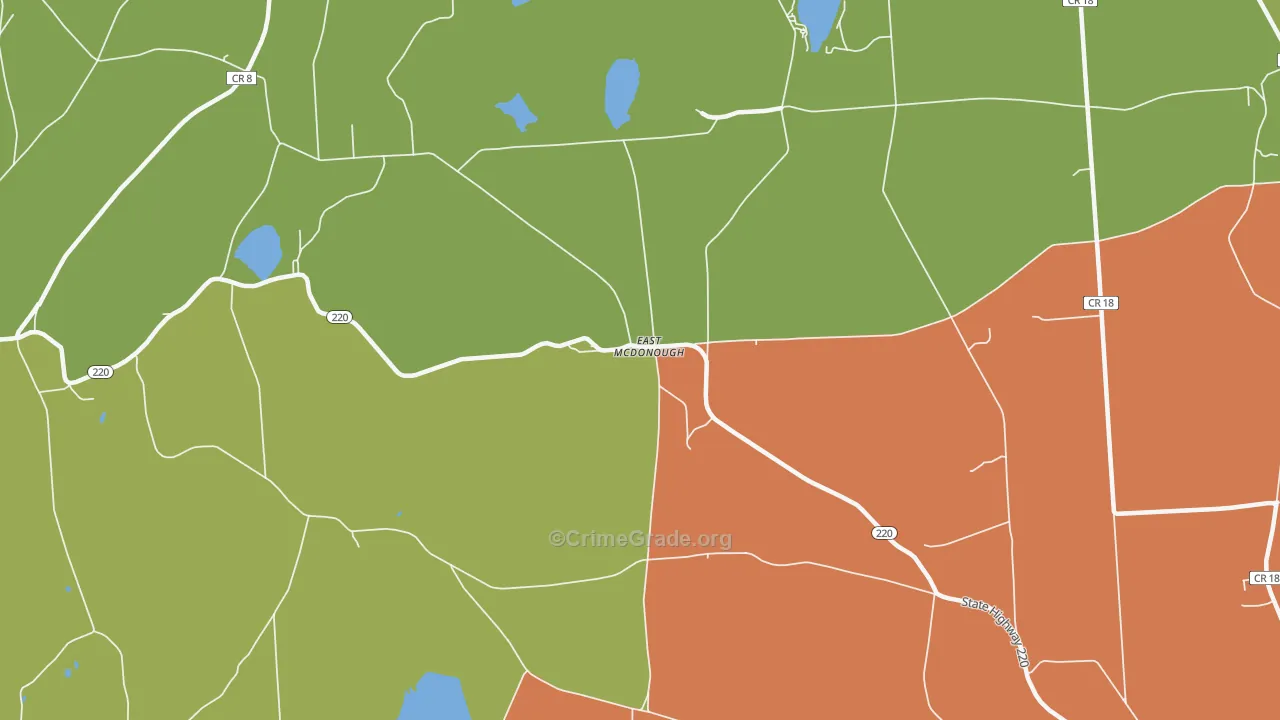 East McDonough, NY Map of Theft Rates