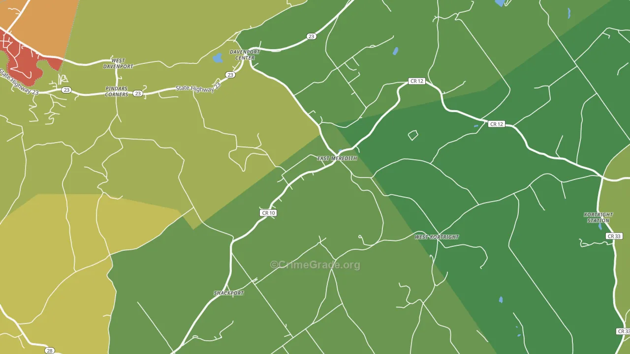 East Meredith, NY Map of Theft Rates