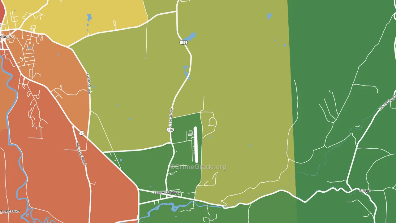 East Middlebury, VT Map of Theft Rates