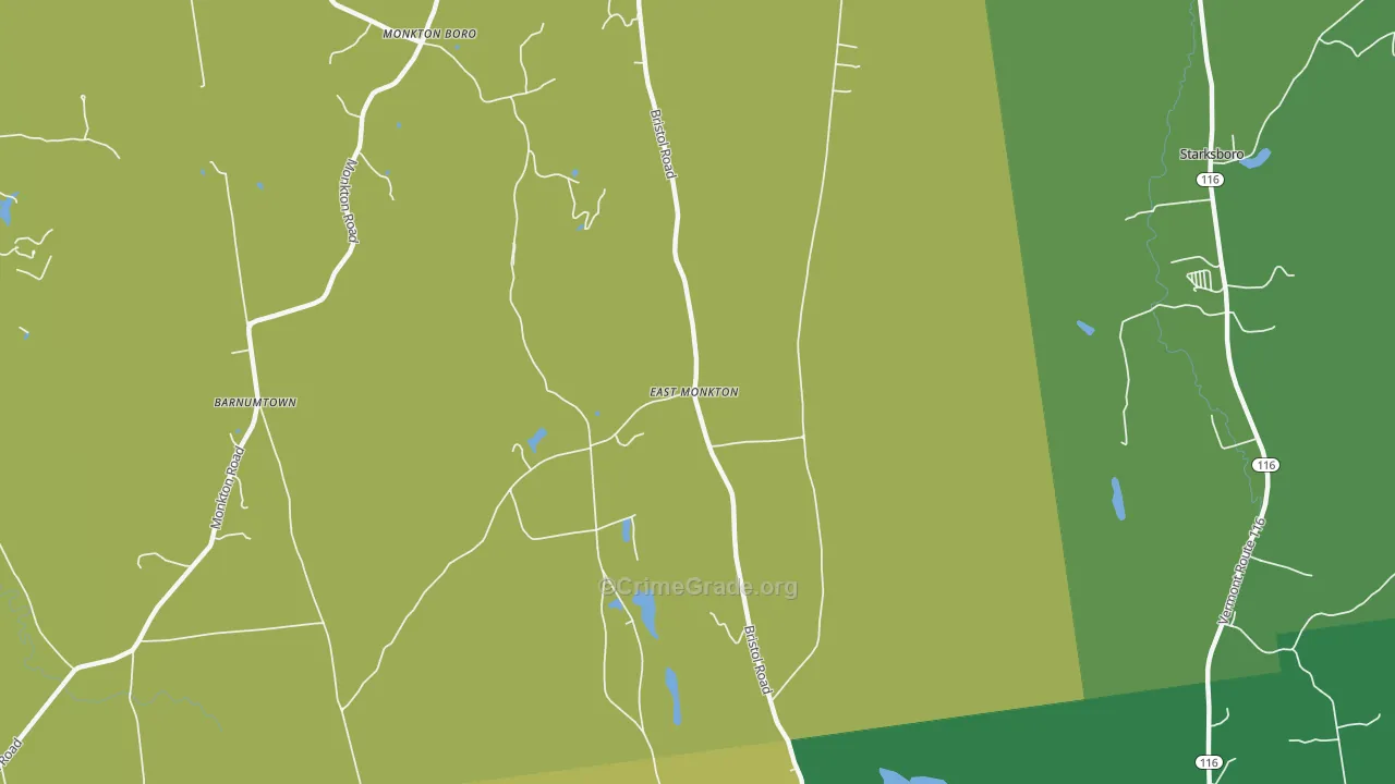 East Monkton, VT Map of Theft Rates