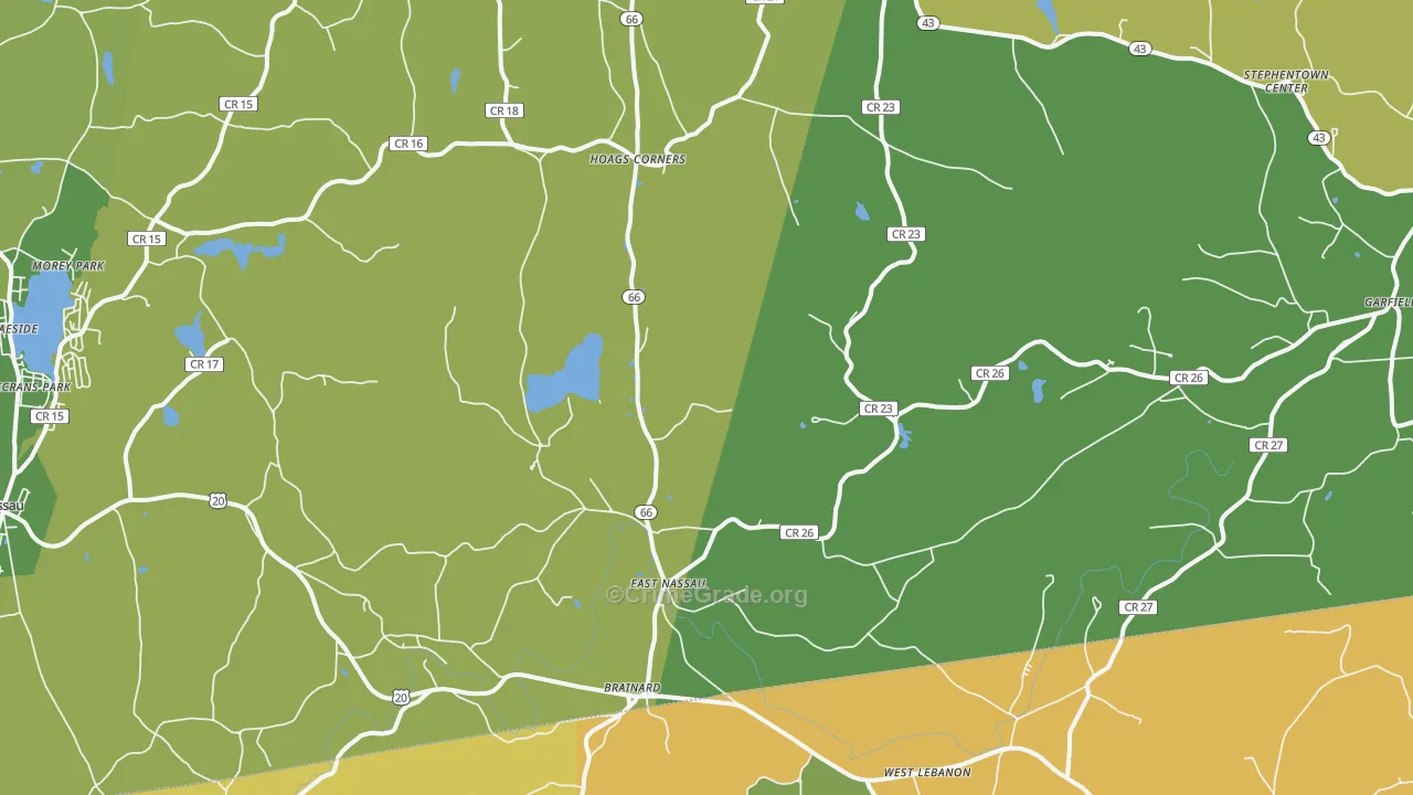 East Nassau, NY Map of Theft Rates