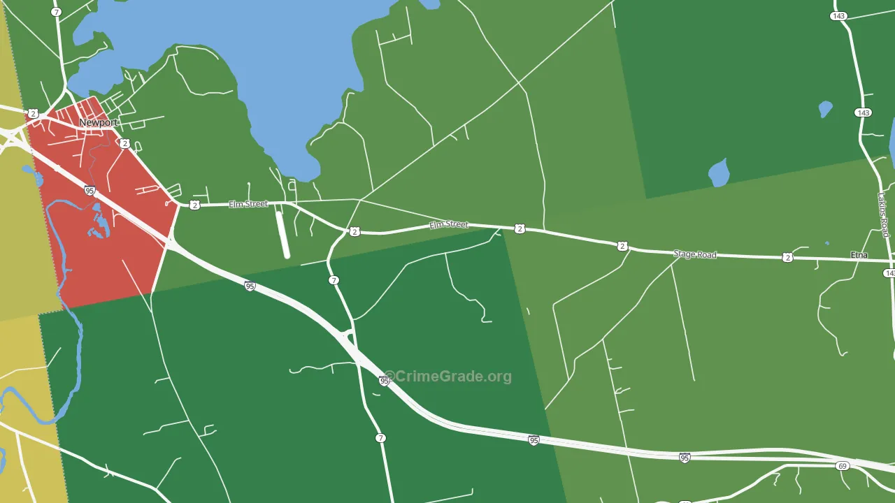 East Newport, ME Map of Theft Rates