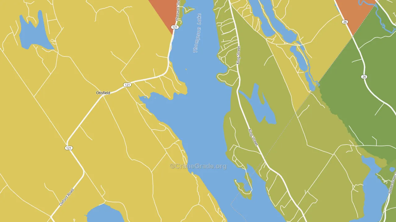East Otisfield, ME Map of Theft Rates