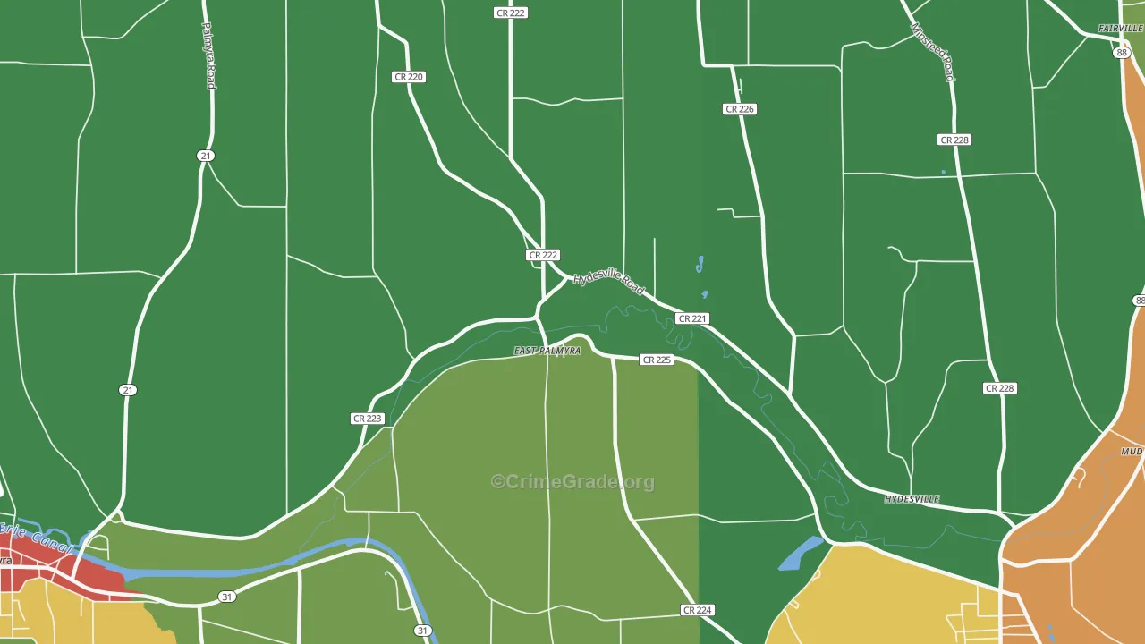 East Palmyra, NY Map of Theft Rates