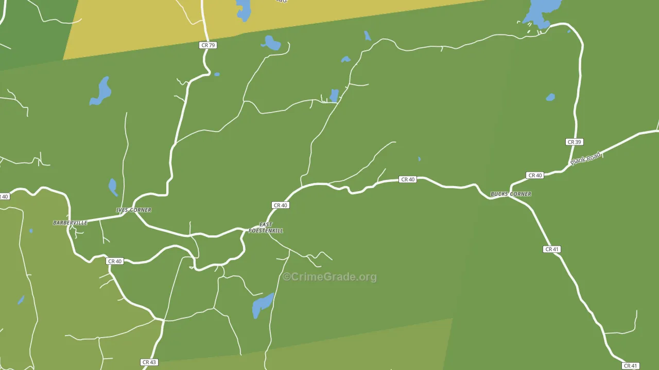 East Poestenkill, NY Map of Theft Rates