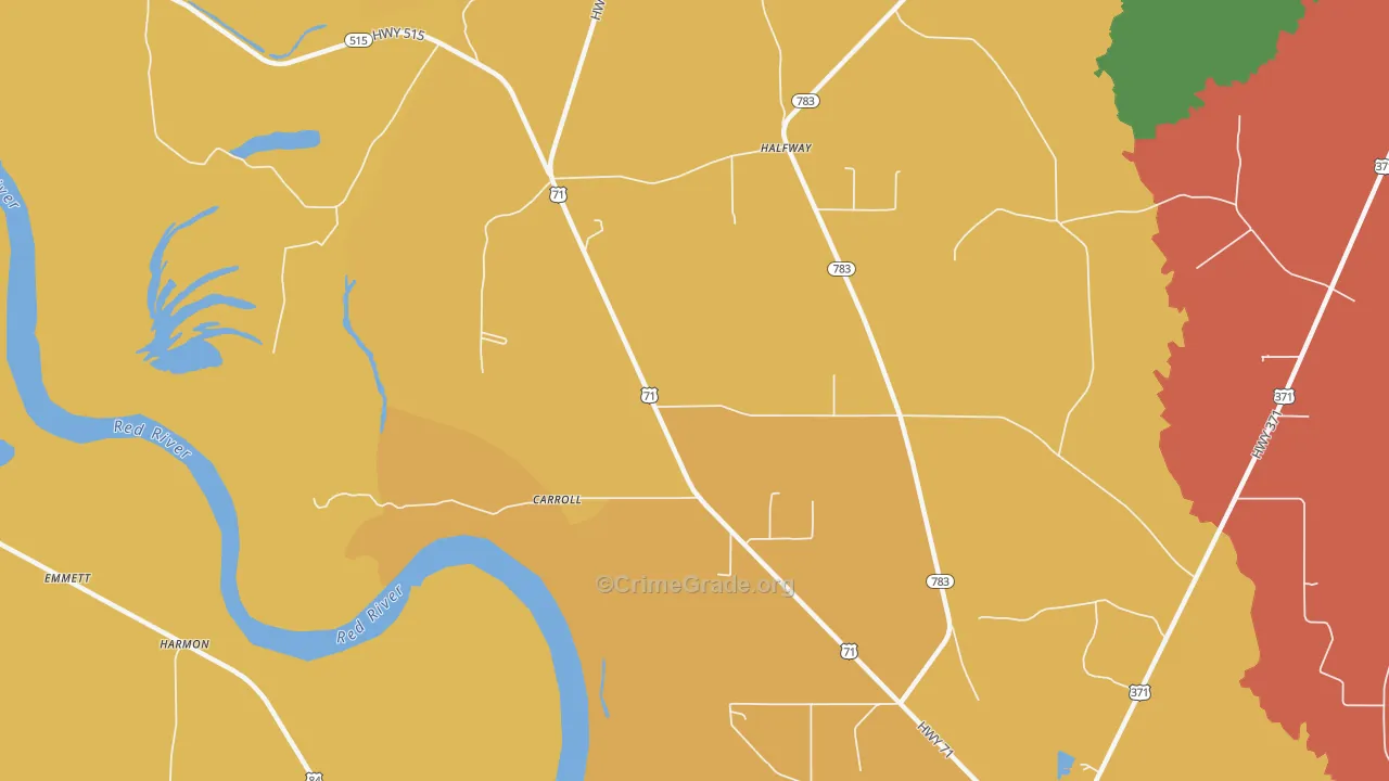 East Point, LA Map of Theft Rates