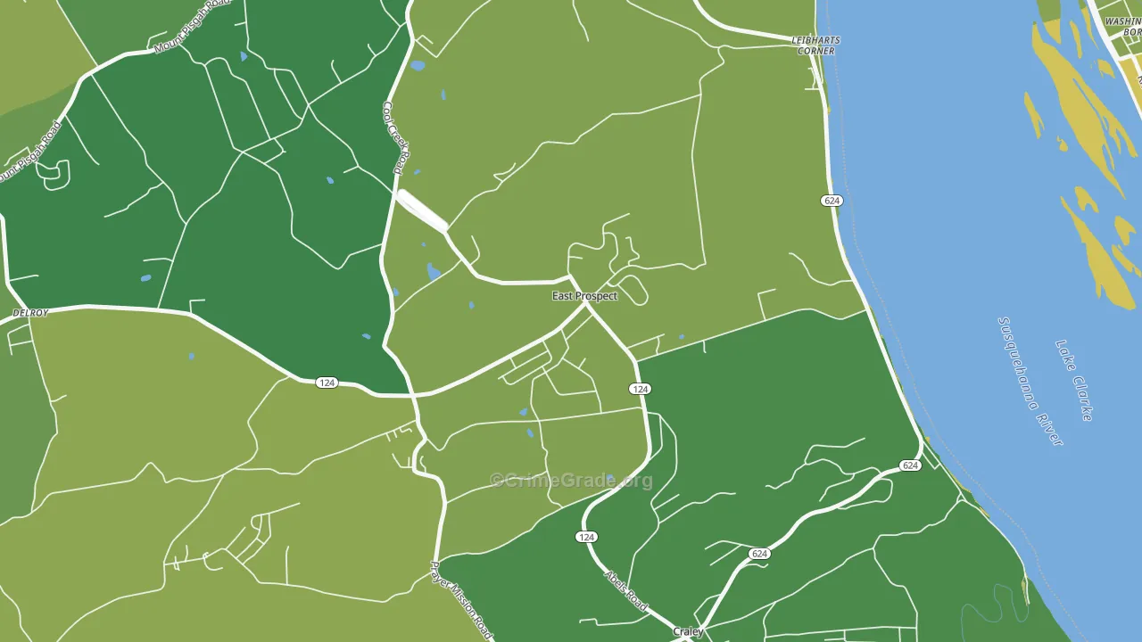 East Prospect, PA Map of Theft Rates