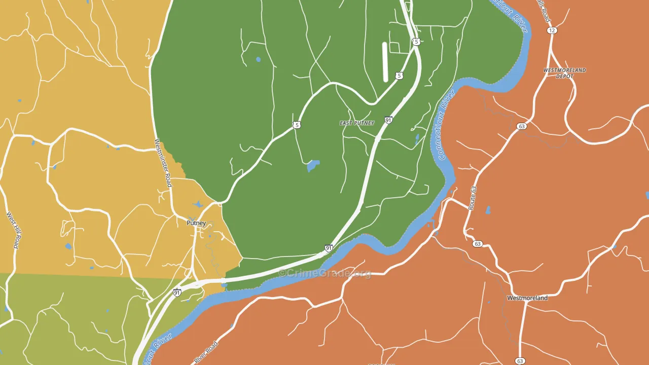 East Putney, VT Map of Theft Rates